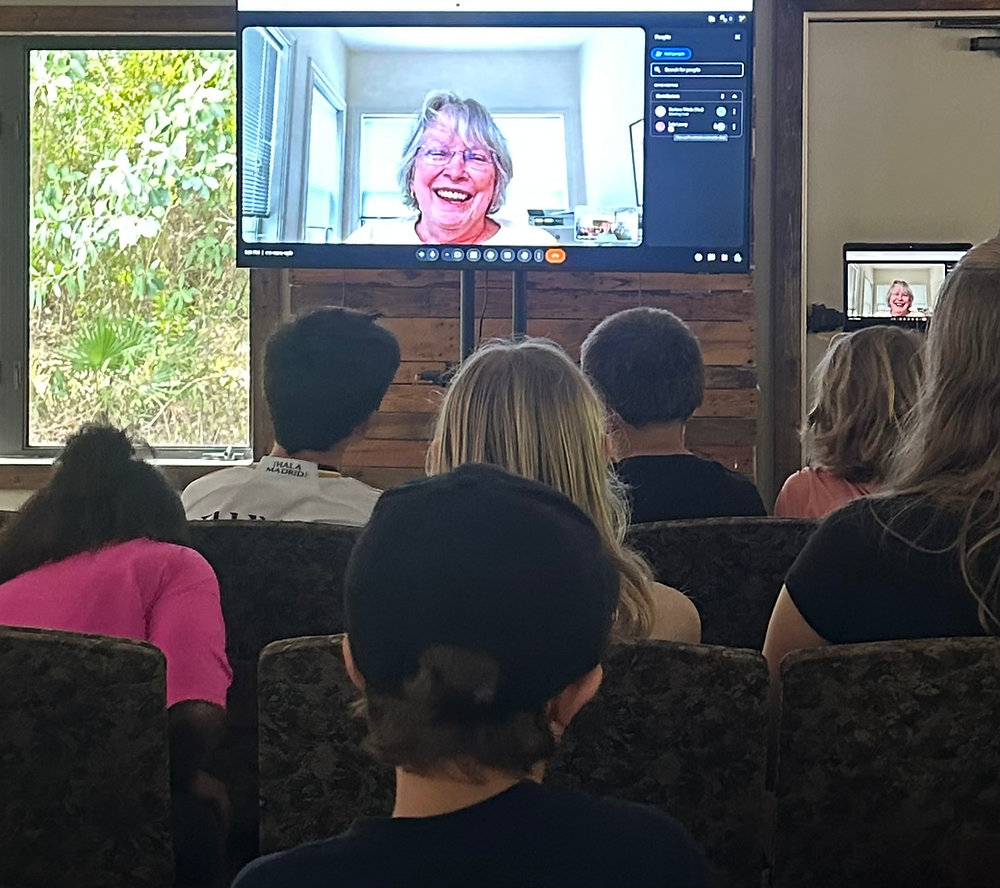 Lois Lowry, Newbery winning author, is interviewed by SPARK students