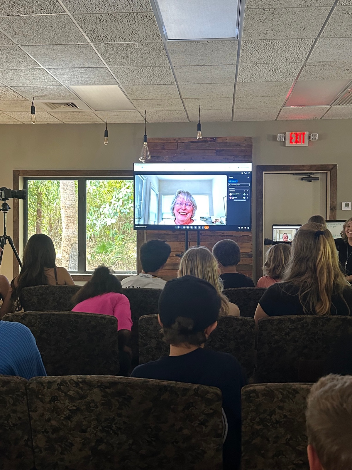 Lois Lowry, Newbery winning author, is interviewed by SPARK students
