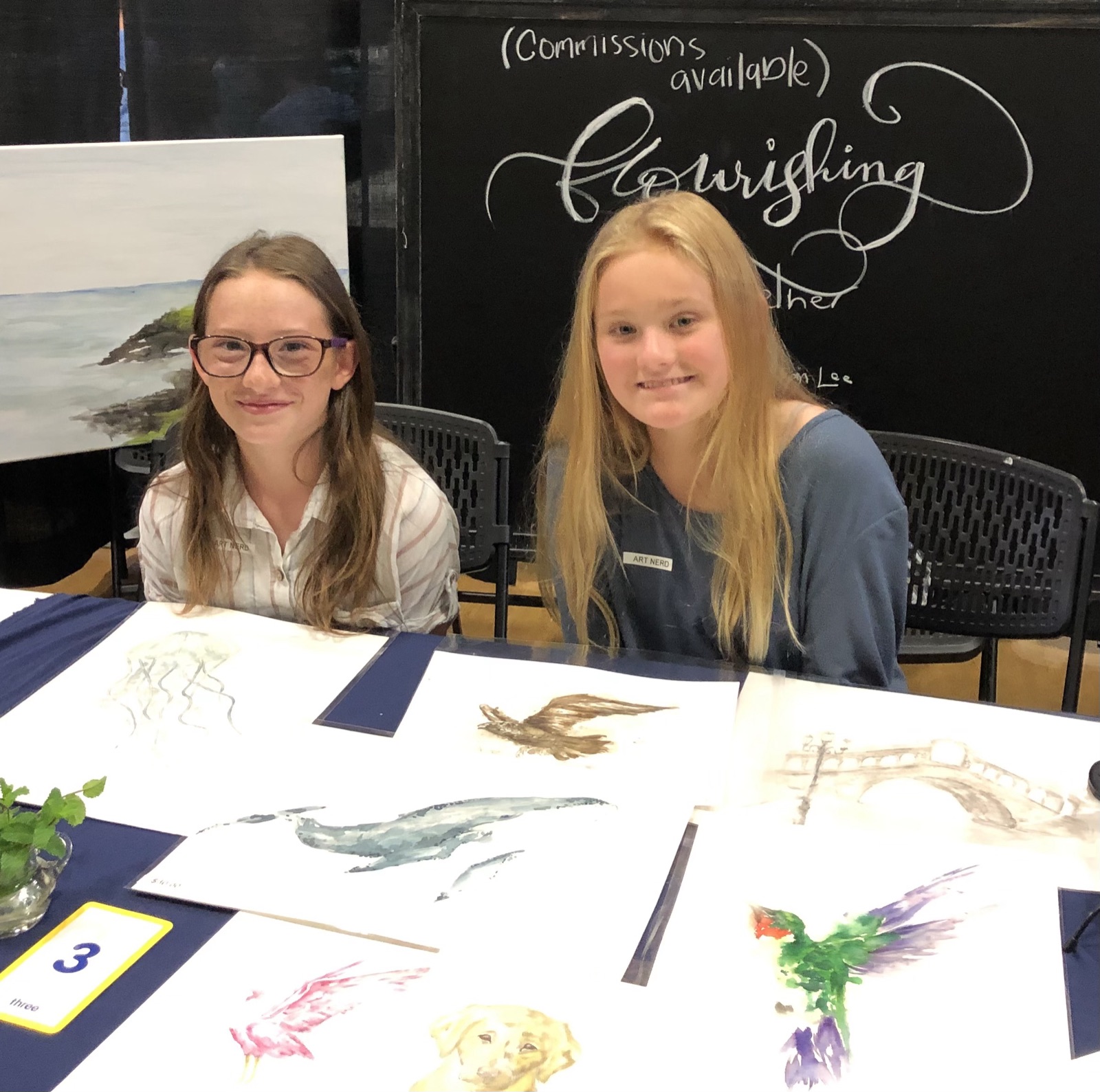 Paisley & Chapin are the top sellers at Biz Kidz Expo with their art business Flourishing Together